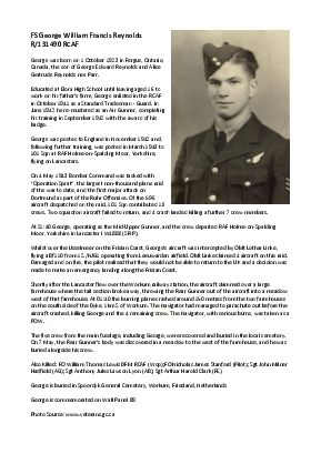 A preview of a PDF biography for Reynolds, George William Francis